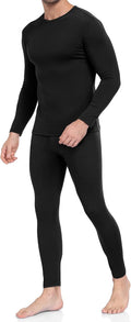 Men's Fleece Lined Thermal Underwear Set - Long John Top and Bottom Base Layer for Cold Weather - Small