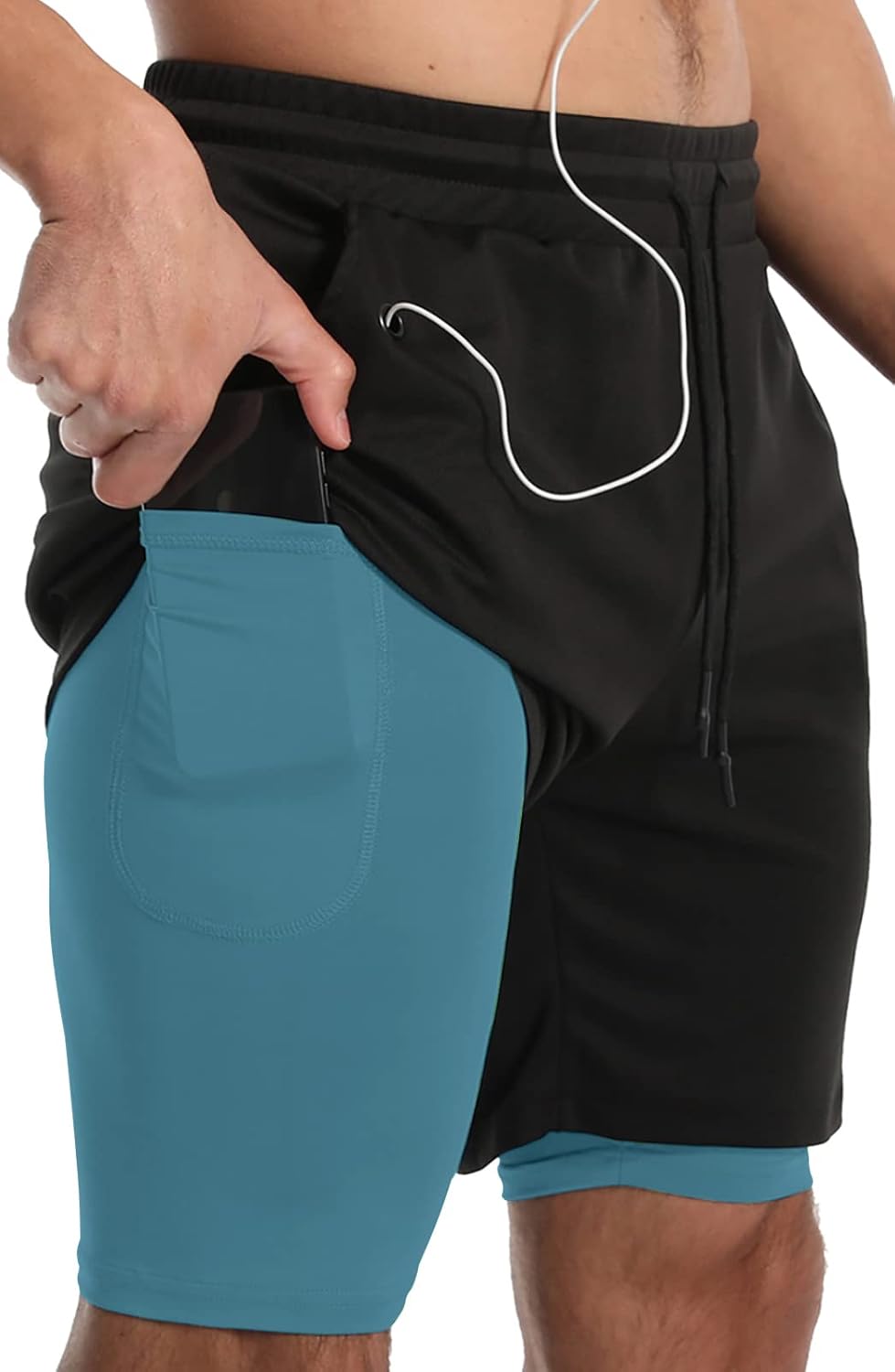 Men's 7 Inch Running Shorts with Compression Liner - Lightweight 2 in 1 Build in 3 and 5 Packs - Small