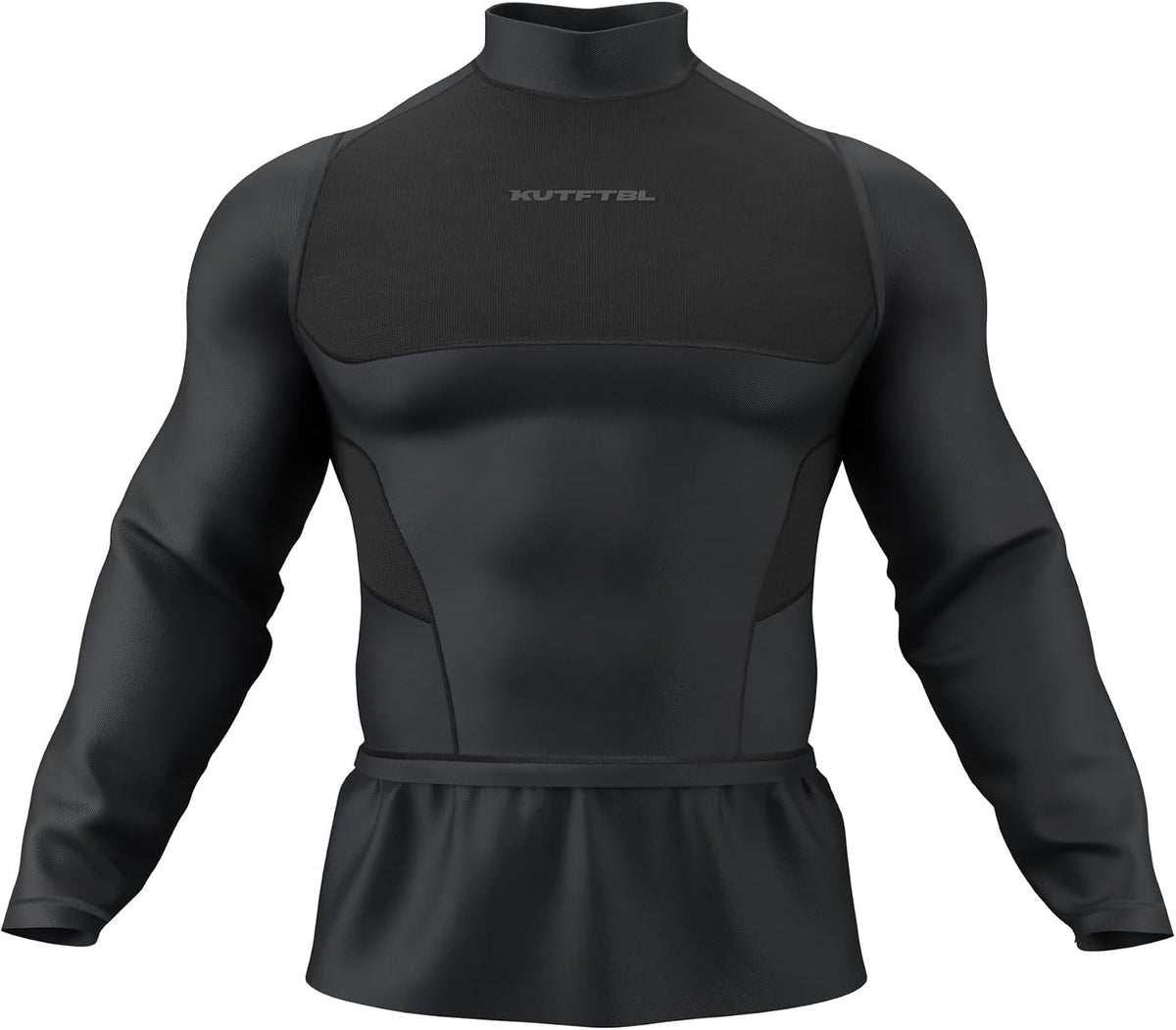 Men's Compression Turtleneck Football Shirt - Short Sleeve Base Layer with Built-in Loose Look Top - Small