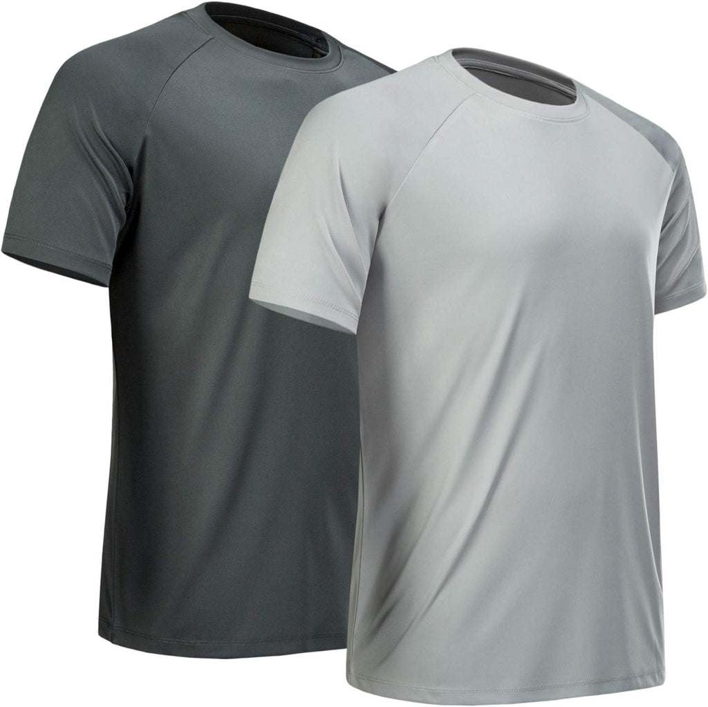 Men's Quick Dry Workout T-Shirts Multipack - Short Sleeve, Moisture Wicking Mesh for Gym Training - Small