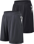 Men's Quick Dry Athletic Shorts - Side Pockets, Elastic Waistband, Breathable Fabric for Basketball - Small