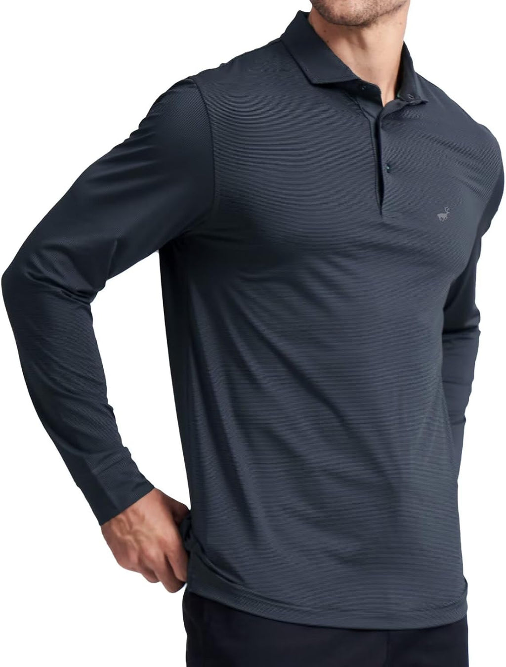 Men's Pin Striped Golf Polo Shirt - Lightweight Quick Dry Knit, Collared Short Sleeve for the Course - Small