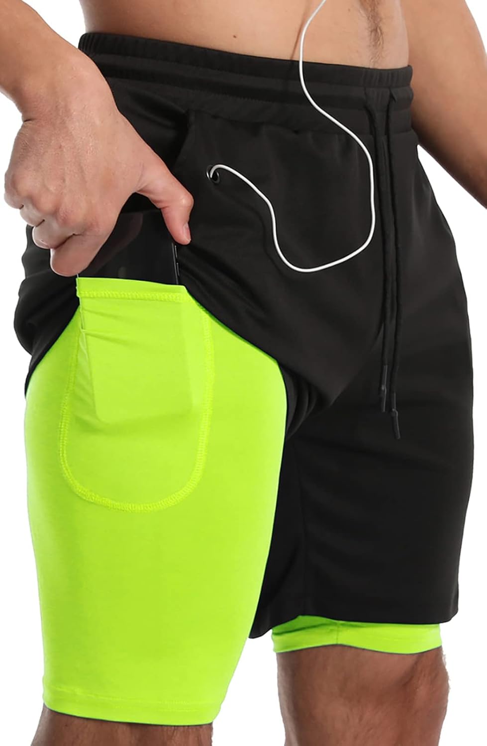 Men's 7 Inch Running Shorts with Compression Liner - Lightweight 2 in 1 Build in 3 and 5 Packs - Small