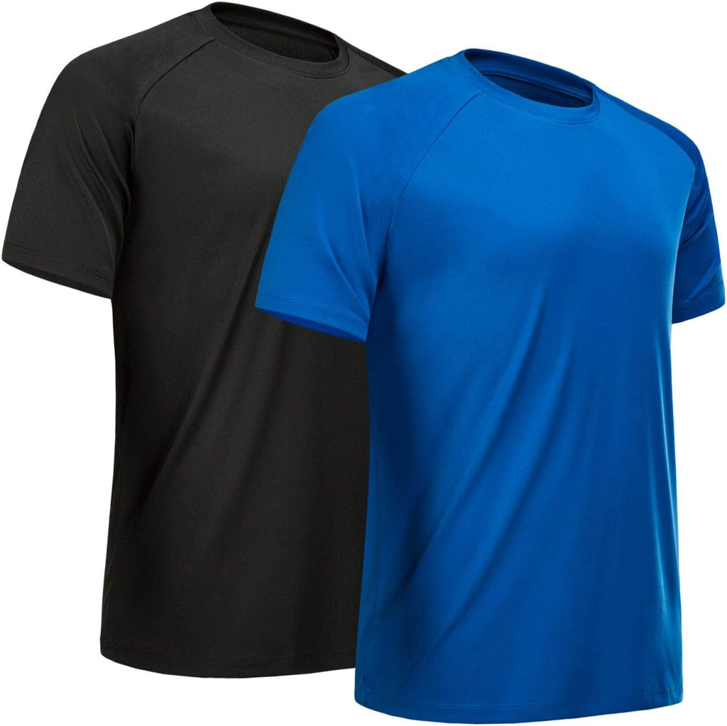 Men's Quick Dry Workout T-Shirts Multipack - Short Sleeve, Moisture Wicking Mesh for Gym Training - Medium