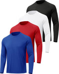 Men's UPF 50+ Long Sleeve Sun Shirts 7 Pack - Quick Dry, Moisture Wicking for Fishing and Running - Small