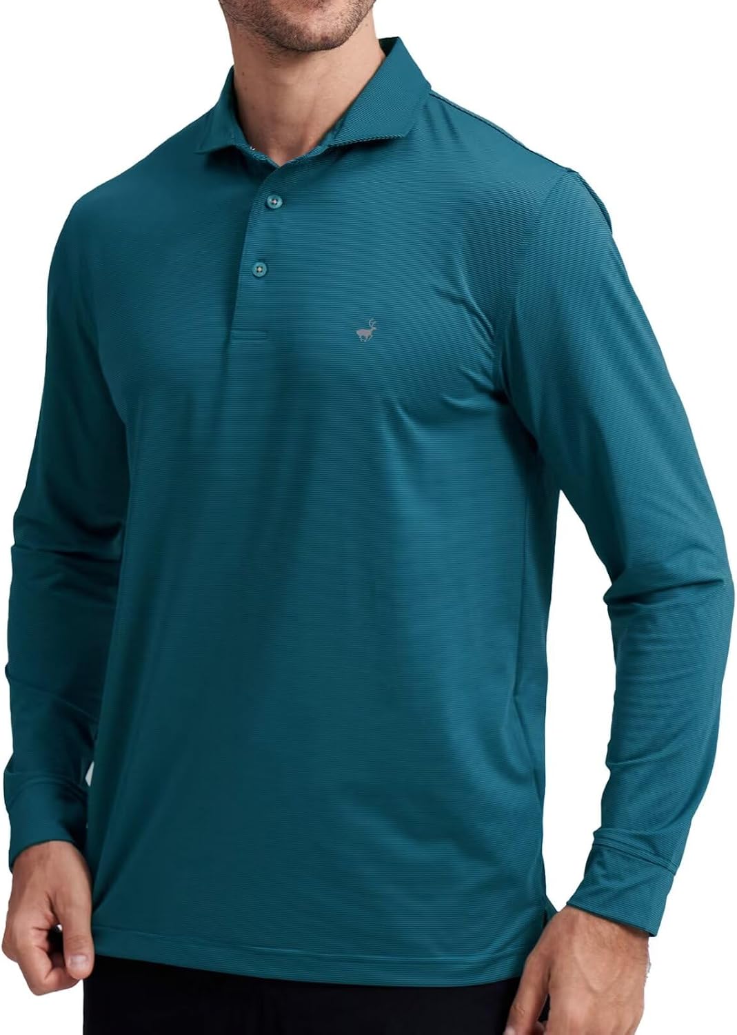 Men's Pin Striped Golf Polo Shirt - Lightweight Quick Dry Knit, Collared Short Sleeve for the Course - Small