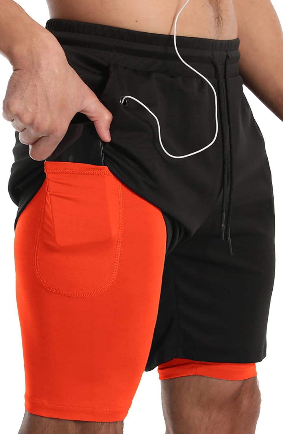 Men's 7 Inch Running Shorts with Compression Liner - Lightweight 2 in 1 Build in 3 and 5 Packs - Small