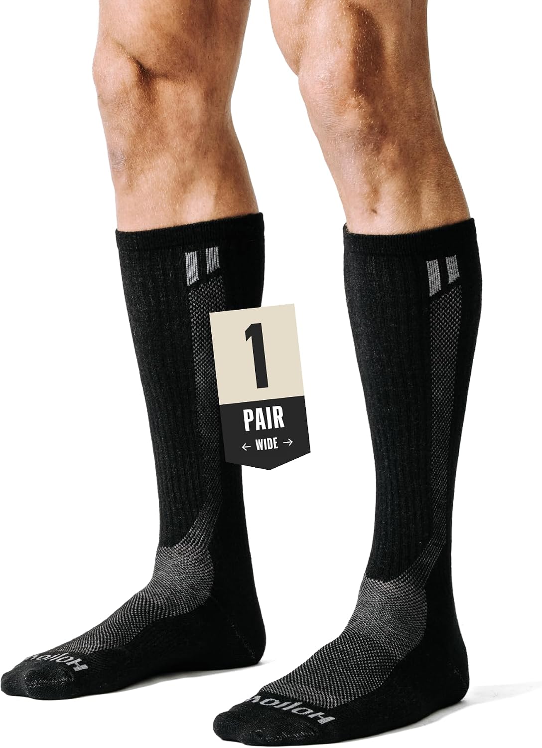 Unisex Alpaca Blend Compression Socks - Knee High 15-20 mmHg Support, Standard and Wide Calf Sizes - Standard (2)