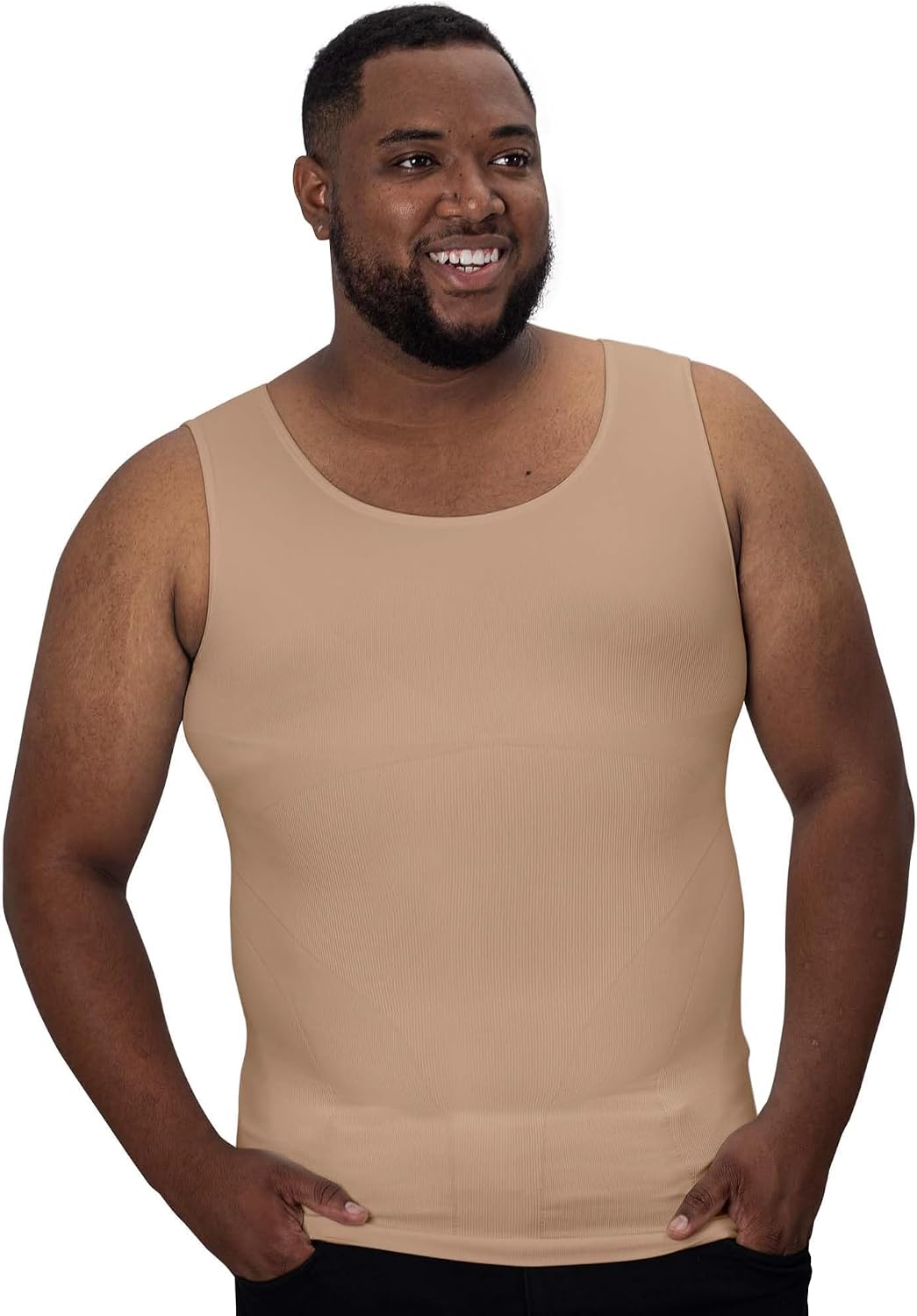 Men's Compression Tank Top - Sleeveless Slimming Undershirt with Tummy Control in Big and Tall Sizes - Medium Tall (4)