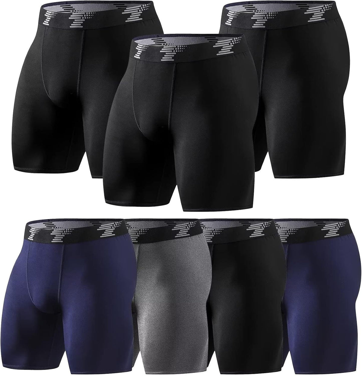 Men's Compression Boxer Brief Shorts - 4 Way Stretch, Tagless, Moisture Wicking Base Layer for Gym - Small