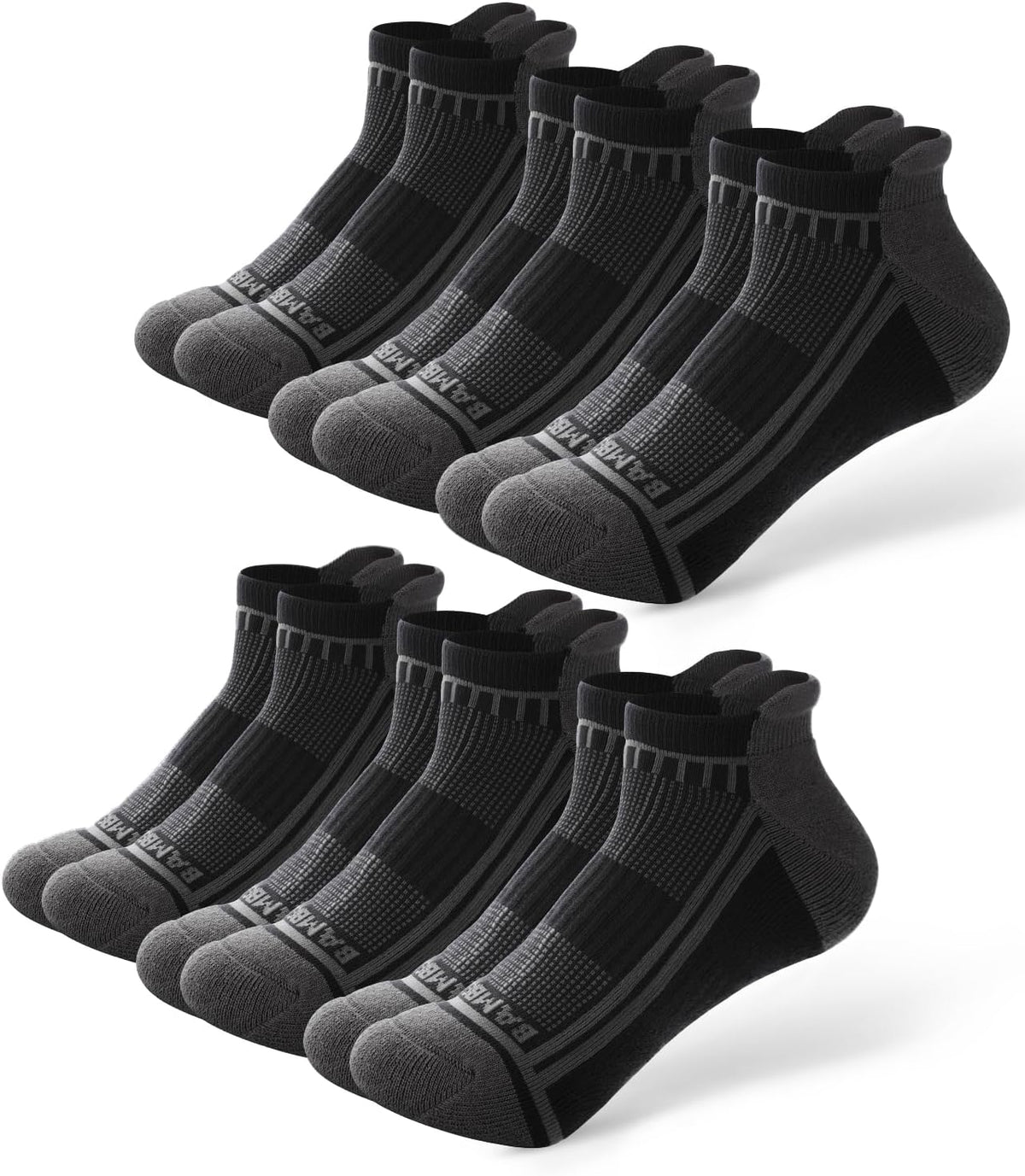 Men's Bamboo Ankle Socks 8 Pack - Seamless Toe, Cushioned Heel Tab, Odor Control for Running Days - Medium