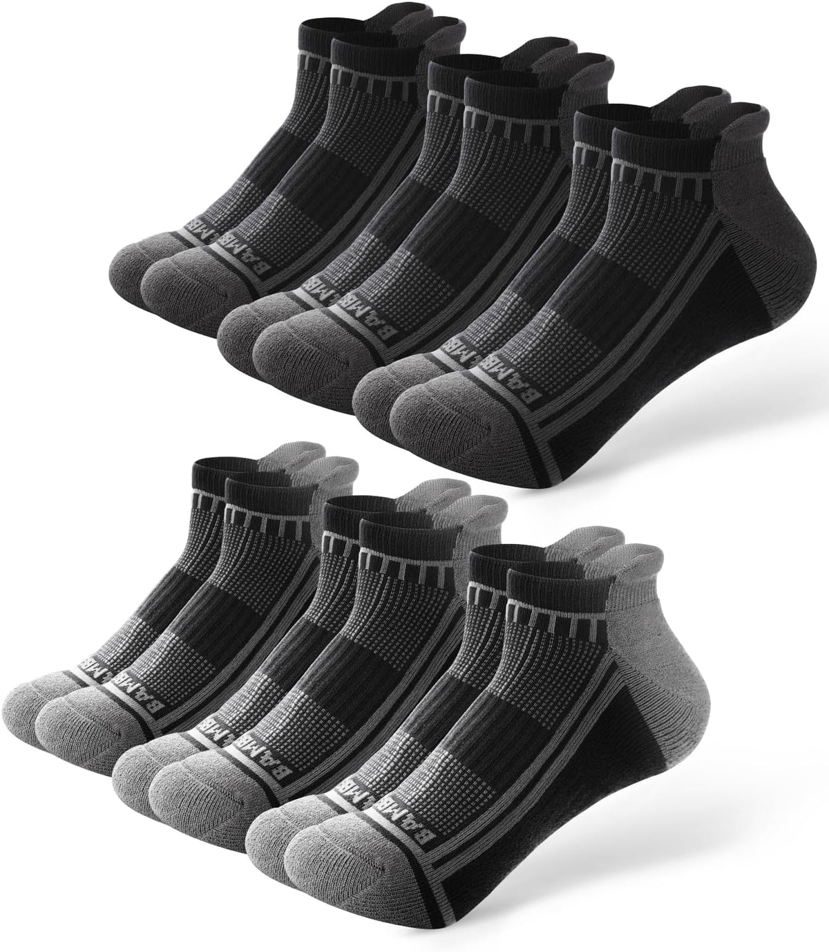Men's Bamboo Ankle Socks 8 Pack - Seamless Toe, Cushioned Heel Tab, Odor Control for Running Days - Medium