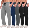 Men's Mesh Athletic Sweatpants 5 Pack - Open Bottom, Side Pockets, Loose Stretch Fit for Gym Days - Small