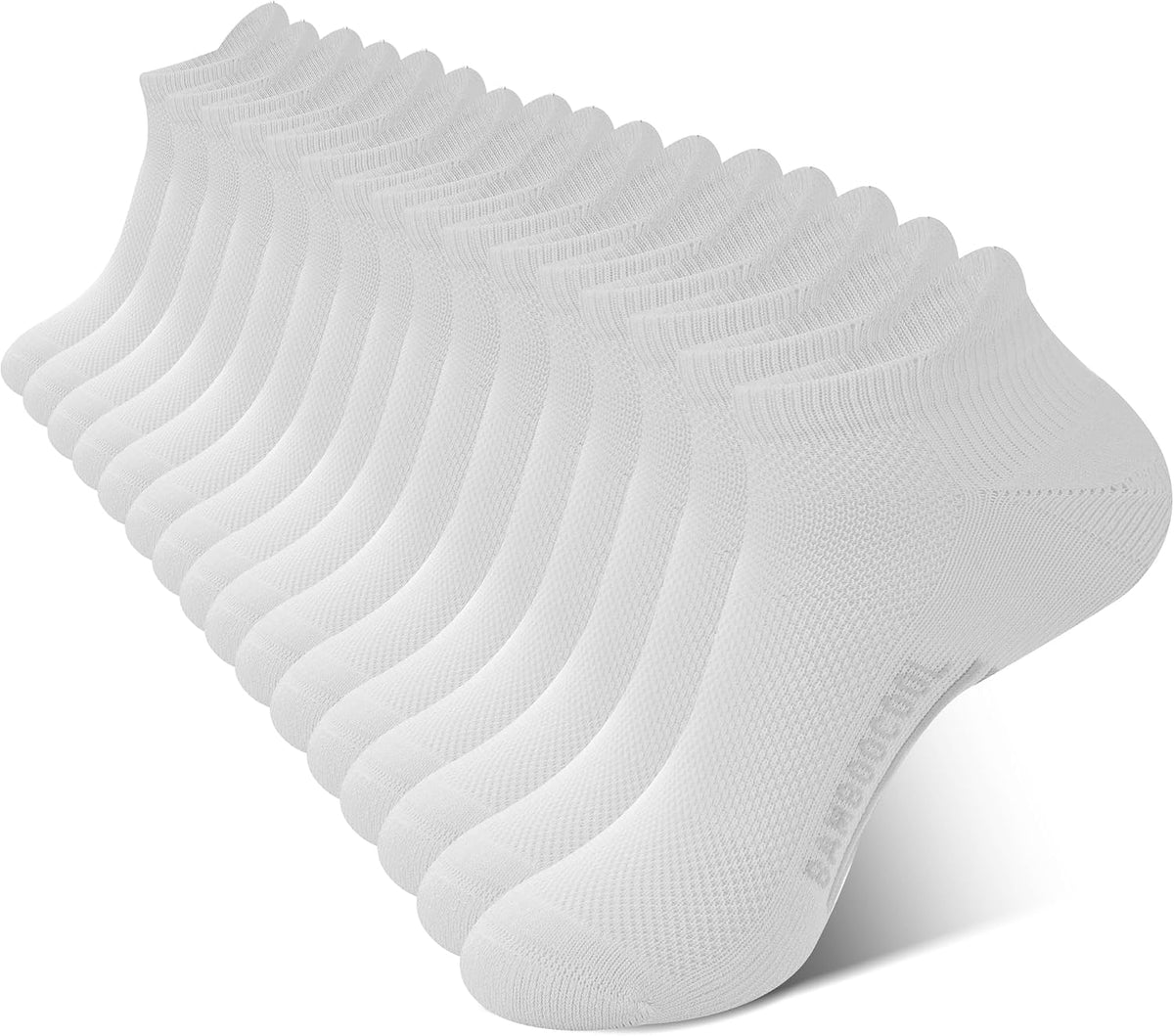 Men's Bamboo Ankle Socks 8 Pack - Seamless Toe, Cushioned Heel Tab, Odor Control for Running Days - Medium