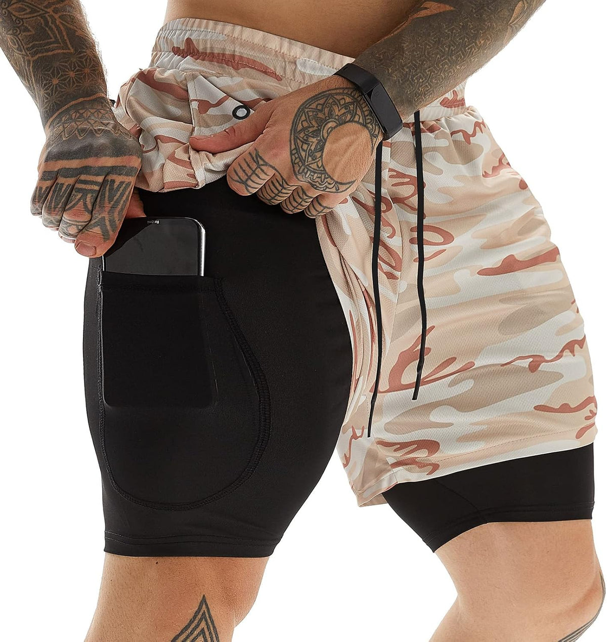 Men's 7 Inch Running Shorts with Compression Liner - Lightweight 2 in 1 Build in 3 and 5 Packs - Small