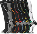 Unisex Knee High Compression Socks 8 Pairs - Graduated Support for Nurses, Travel and Running - Small-Medium