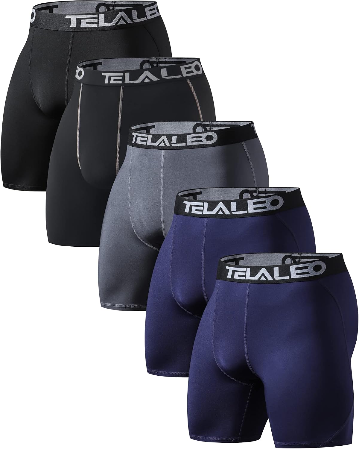 Men's Compression Boxer Brief Shorts - 4 Way Stretch, Tagless, Moisture Wicking Base Layer for Gym - Small