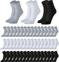 Unisex Quarter Ankle Socks 120 Pair Bulk Pack - Cushioned Cotton Blend for Sports and Donation Drives - Standard