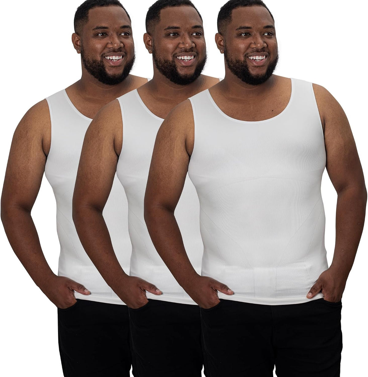 Men's Compression Tank Top - Sleeveless Slimming Undershirt with Tummy Control in Big and Tall Sizes - Medium Tall (2)