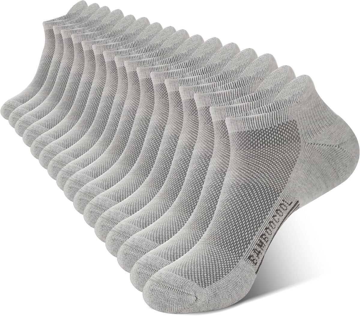 Men's Bamboo Ankle Socks 8 Pack - Seamless Toe, Cushioned Heel Tab, Odor Control for Running Days - Medium