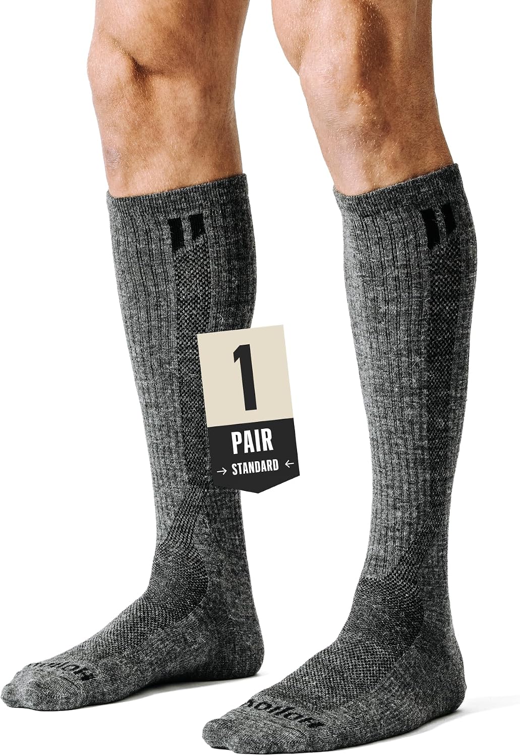 Unisex Alpaca Blend Compression Socks - Knee High 15-20 mmHg Support, Standard and Wide Calf Sizes - Standard