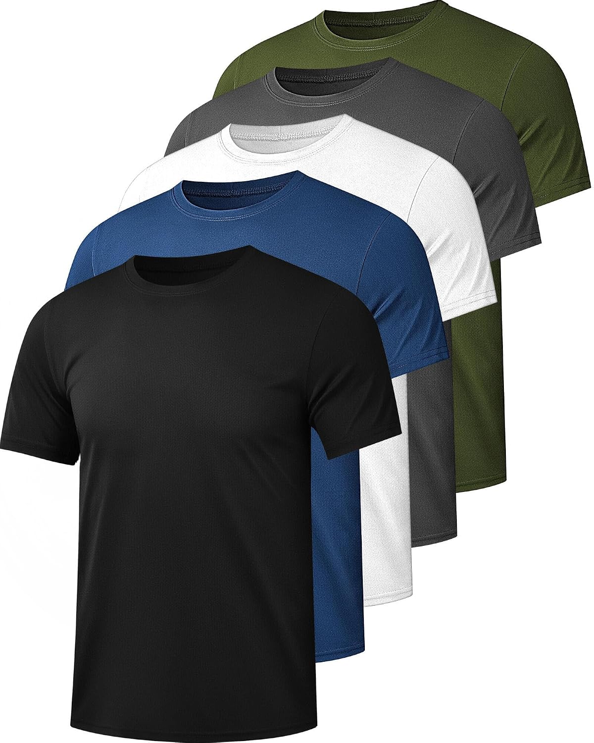 Men's Dry Fit Gym T-Shirts Multipack - Quick Dry Mesh, Moisture Wicking, Big and Tall Sizes - Big & Tall
