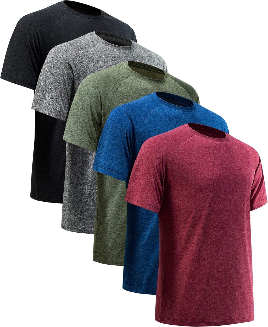 Men's Quick Dry Workout T-Shirts Multipack - Short Sleeve, Moisture Wicking Mesh for Gym Training - Small