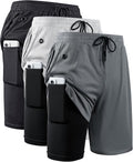 Men's 7 Inch Running Shorts with Compression Liner - Lightweight 2 in 1 Build in 3 and 5 Packs - Small